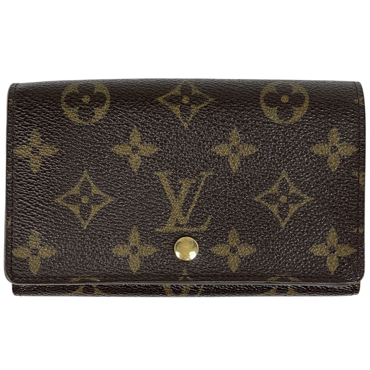 Louis Vuitton Porte Monet Billets Tresor Bifold Wallet Monogram Brown