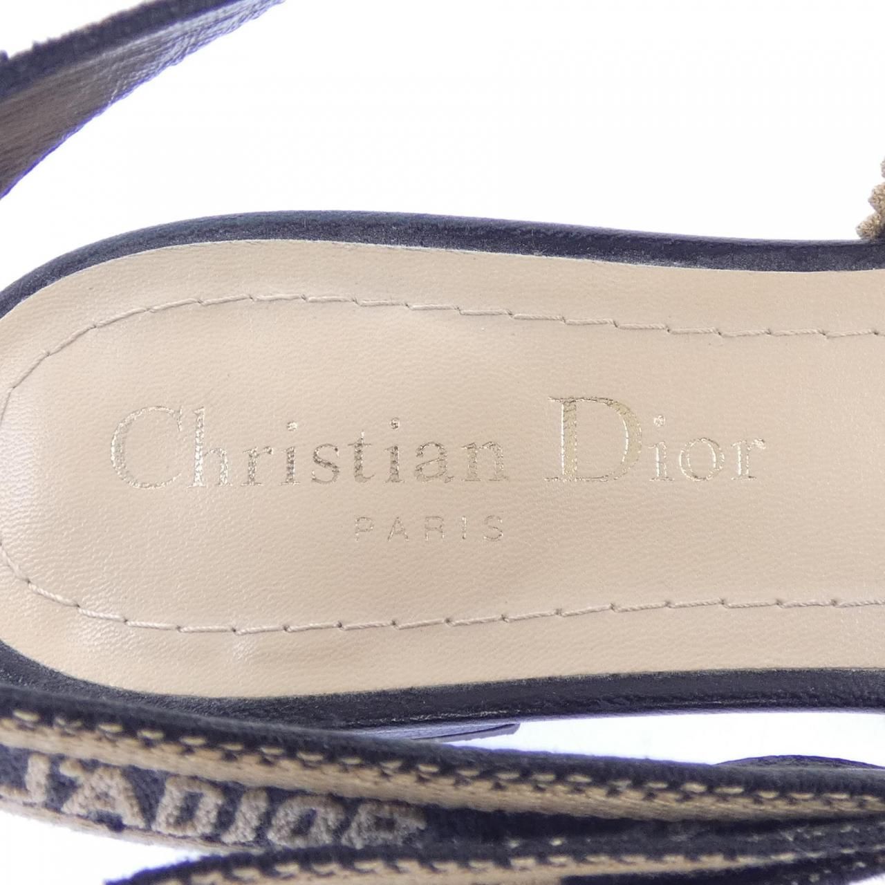 Dior Check Embroidery J'adior Sling Back Shoes — view 6