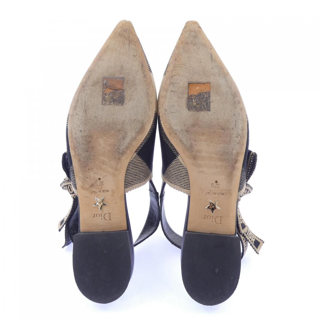 Dior Check Embroidery J'adior Sling Back Shoes — view 4