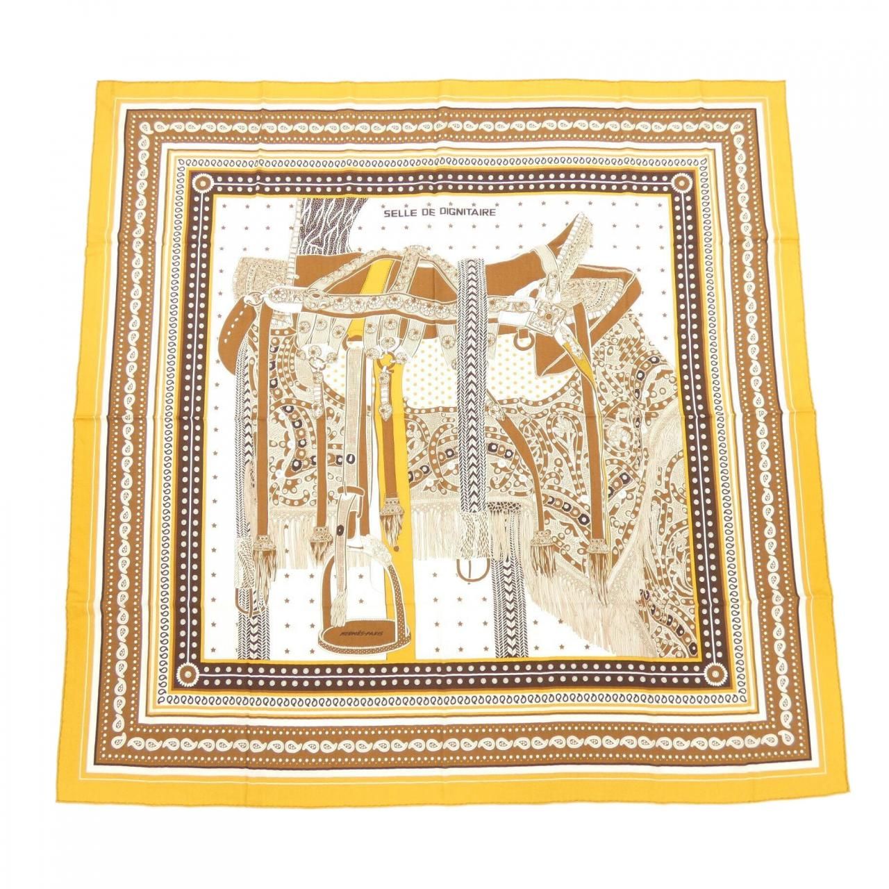 Hermes Selle de Dignitaire Bandana Carre Shawl Scarf