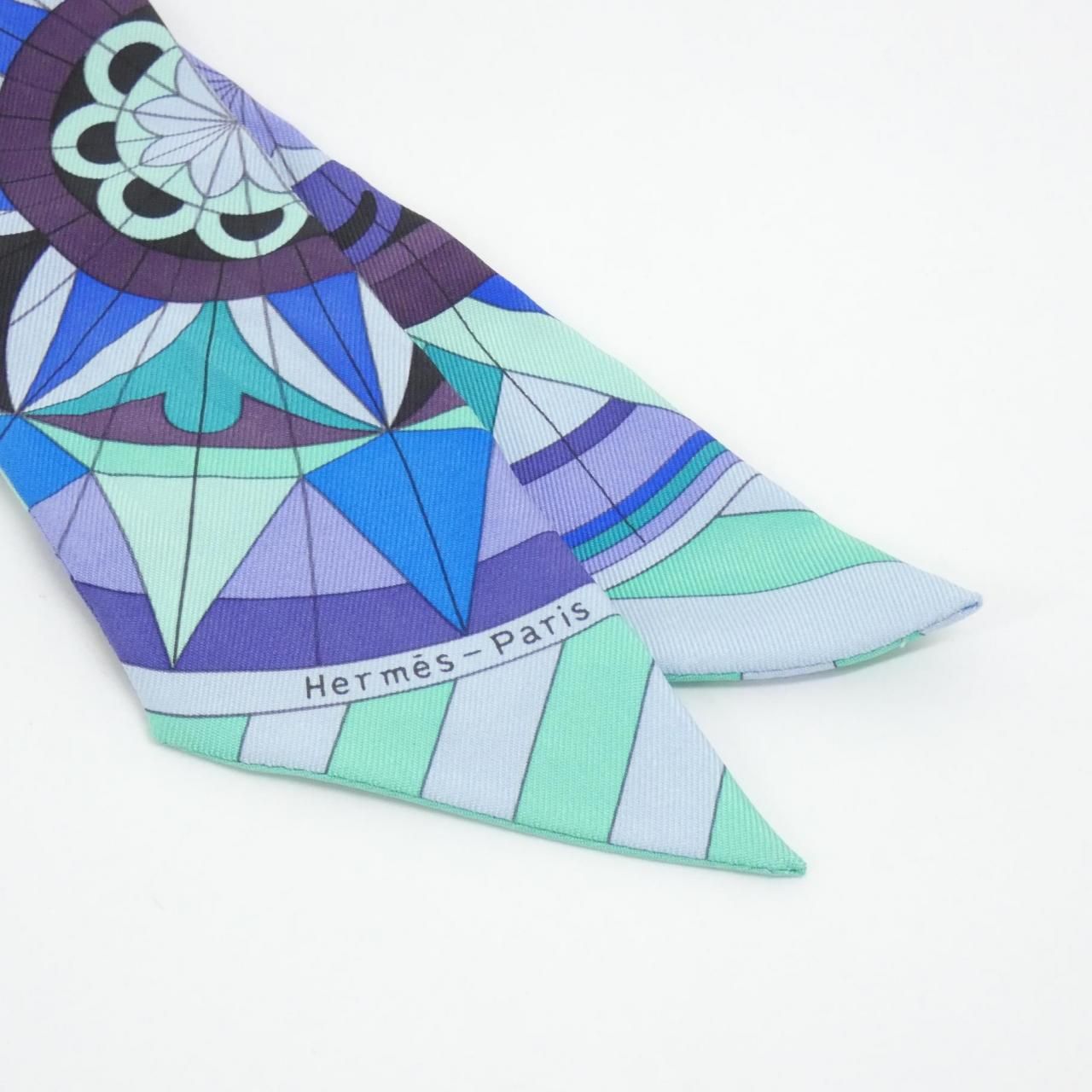 Hermes Rose de Compas Twilly Scarf — view 2