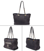 Chanel Chain Shoulder Bag Gold Deauville Line — view 2