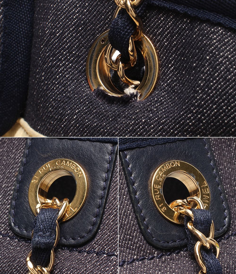 Chanel Chain Shoulder Bag Gold Deauville Line — view 7