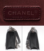 Chanel Chain Shoulder Bag Silver Lambskin Boy Stitch — view 4