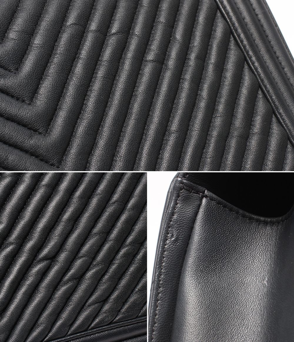 Chanel Chain Shoulder Bag Silver Lambskin Boy Stitch — view 7