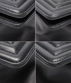 Chanel Chain Shoulder Bag Silver Lambskin Boy Stitch — view 5
