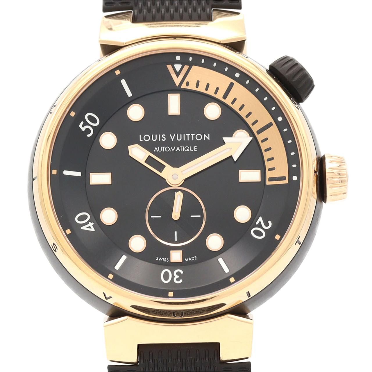 Louis Vuitton Tambour-o-tomatic Street Diver Black Blaze Ssxpg Automatic