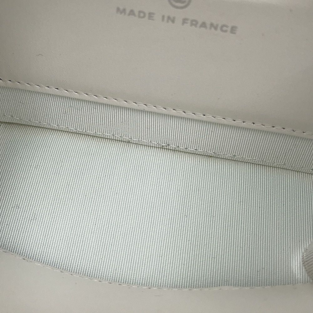 Chanel Chain Shoulder Bag Quilted CC Logo Caviar Leather Pochette White — view 7
