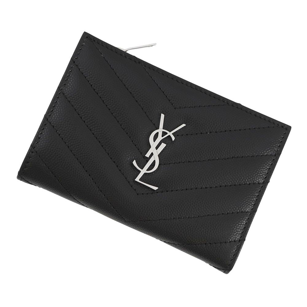 Saint Laurent Paris Bifold Wallet Stitch Compact Leather Black
