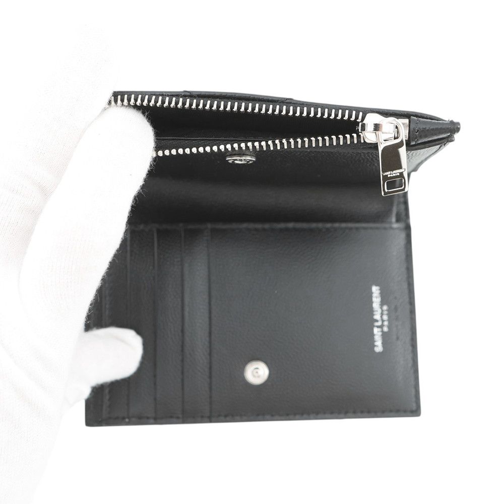 Saint Laurent Paris Bifold Wallet Stitch Compact Leather Black — view 6
