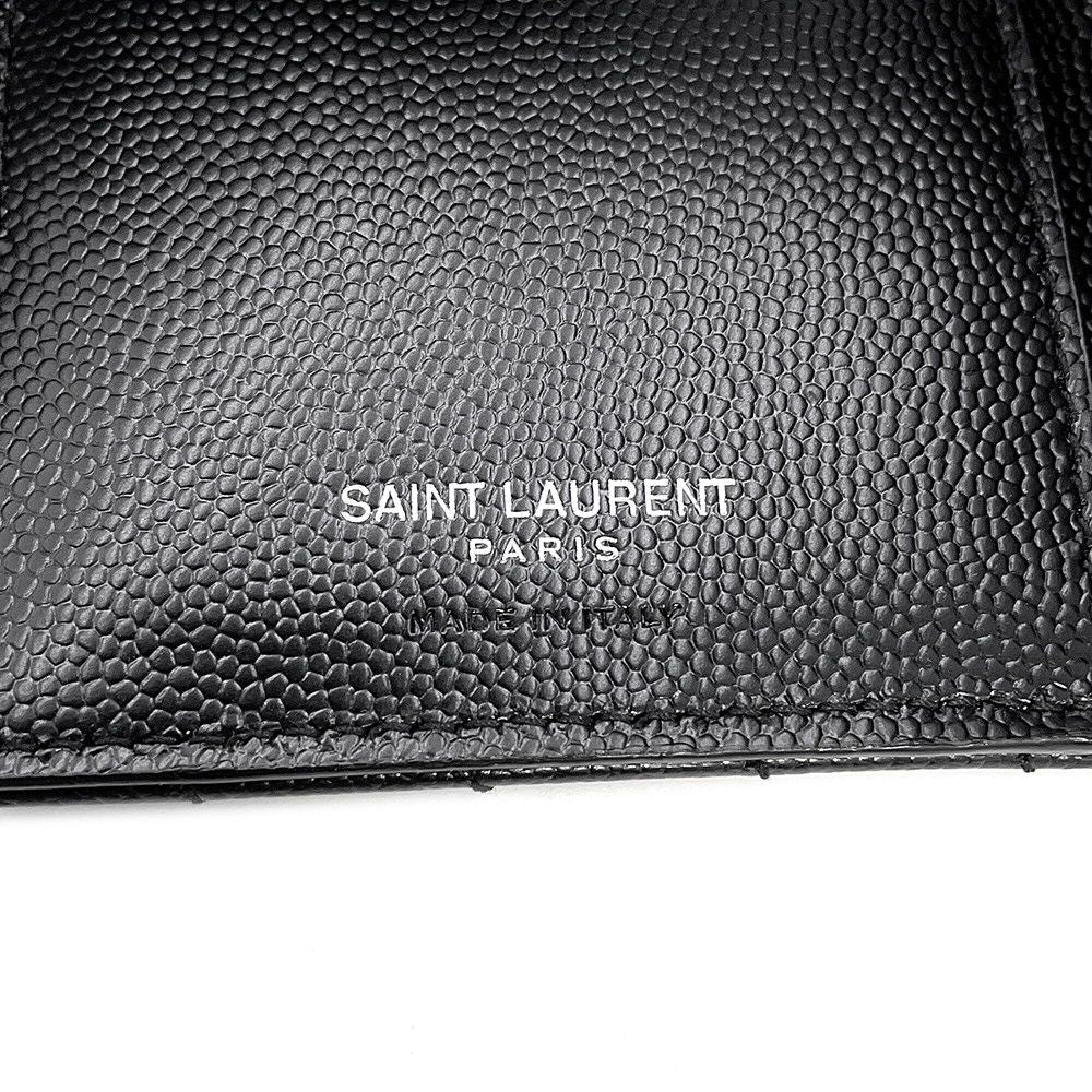 Saint Laurent Paris Bifold Wallet Stitch Compact Leather Black — view 8