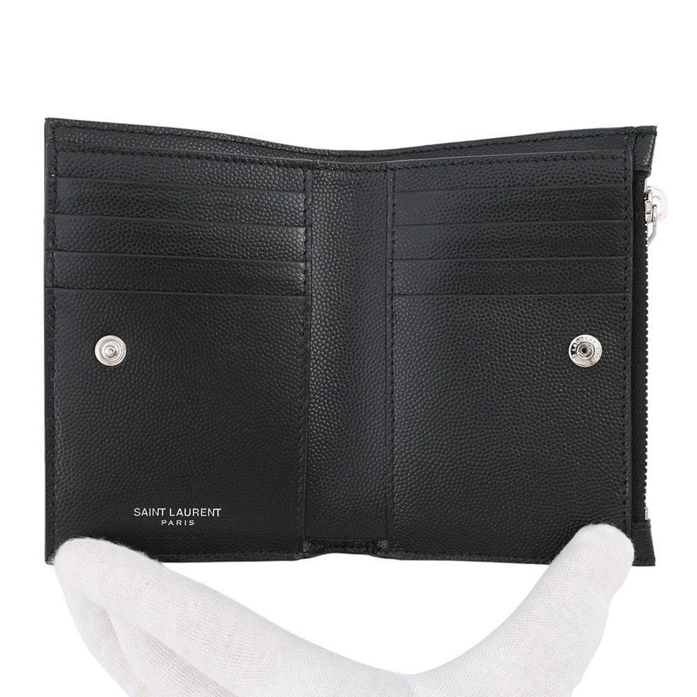 Saint Laurent Paris Bifold Wallet Stitch Compact Leather Black — view 4