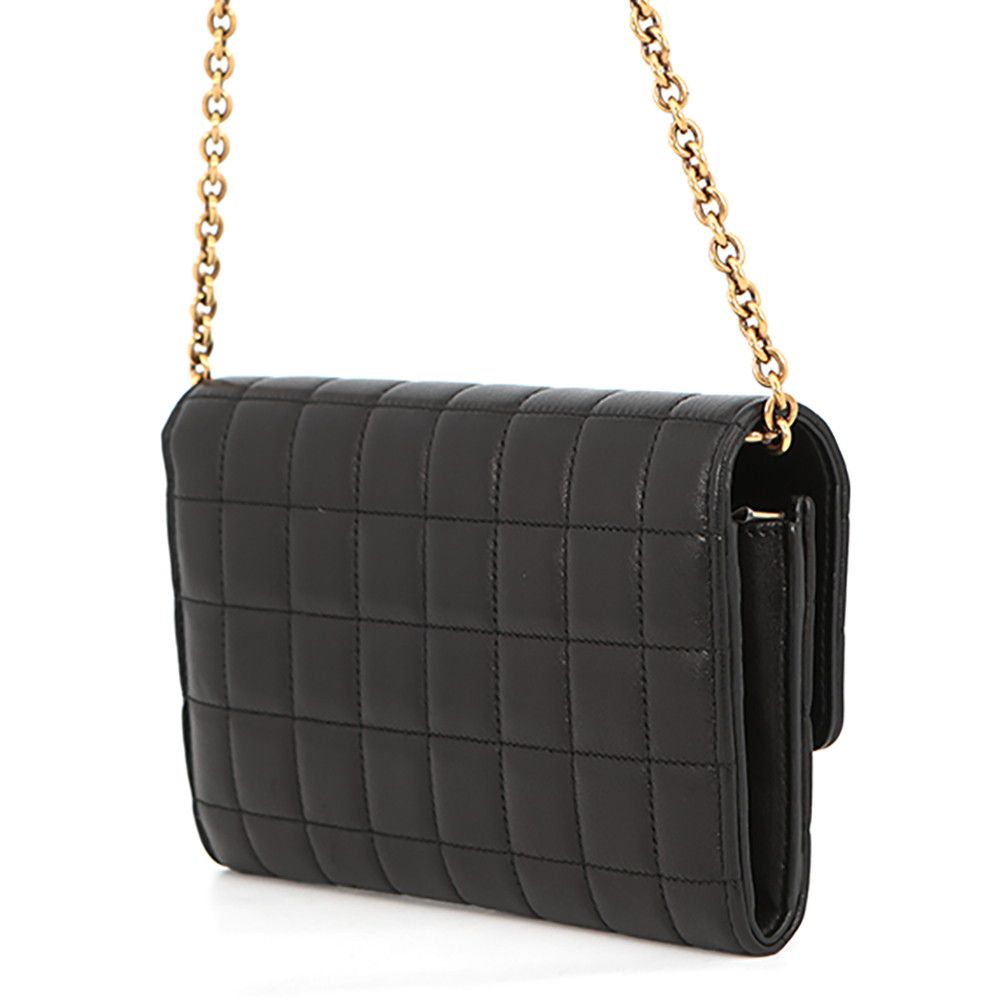Saint Laurent Paris Chain Wallet le Maillon Lambskin Black Shoulder — view 2