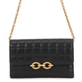 Saint Laurent Paris Chain Wallet le Maillon Lambskin Black Shoulder