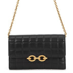 Saint Laurent Paris Chain Wallet le Maillon Lambskin Black Shoulder
