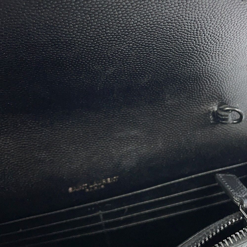 Saint Laurent Paris Chain Wallet Cassandra Leather Black Shoulder — view 8