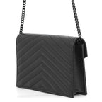 Saint Laurent Paris Chain Wallet Cassandra Leather Black Shoulder — view 2