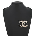 Chanel Brooch CC Logo Lambskin Faux Pearl Rhinestone — view 4