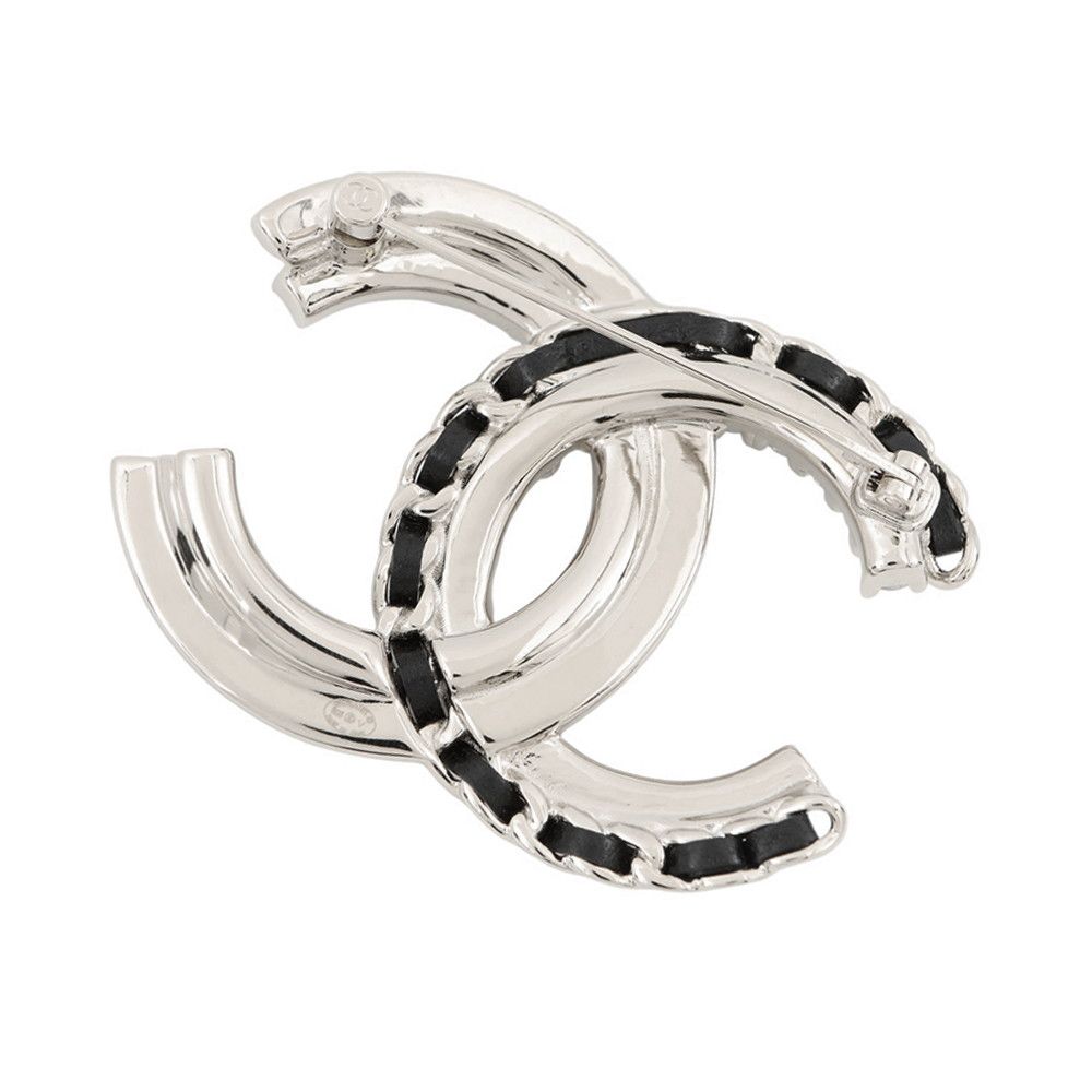Chanel Brooch CC Logo Lambskin Faux Pearl Rhinestone — view 3