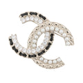 Chanel Brooch CC Logo Lambskin Faux Pearl Rhinestone