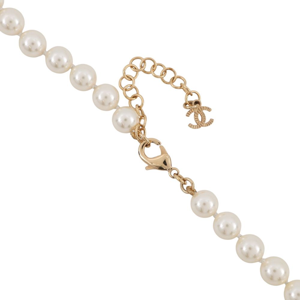 Chanel Long Necklace CC Logo Faux Pearl — view 6