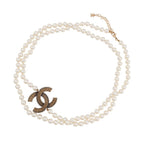 Chanel Long Necklace CC Logo Faux Pearl — view 3