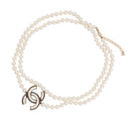 Chanel Long Necklace CC Logo Faux Pearl