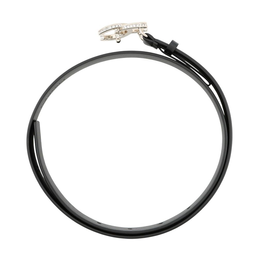 Chanel Belt CC Logo Rhinestone 70 23 B Black — view 3