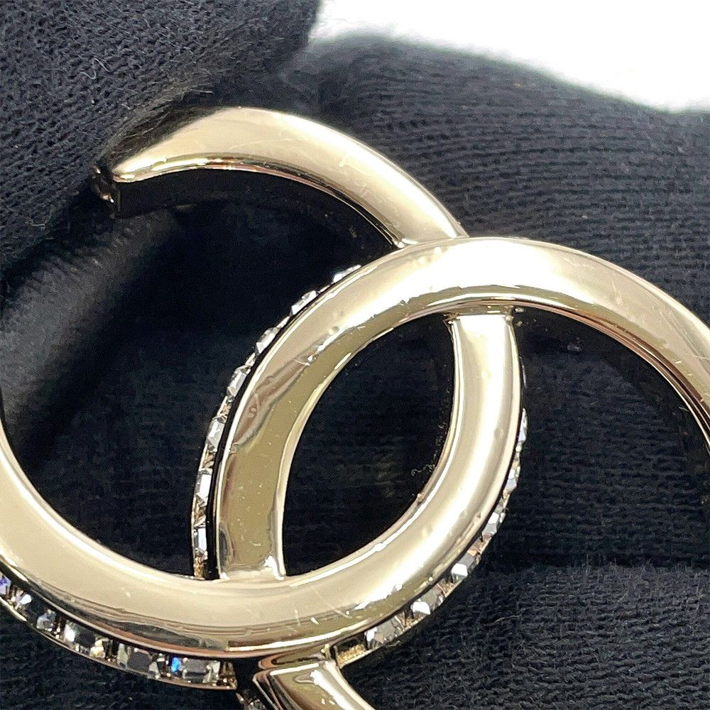 Chanel Belt CC Logo Rhinestone 70 23 B Black — view 9