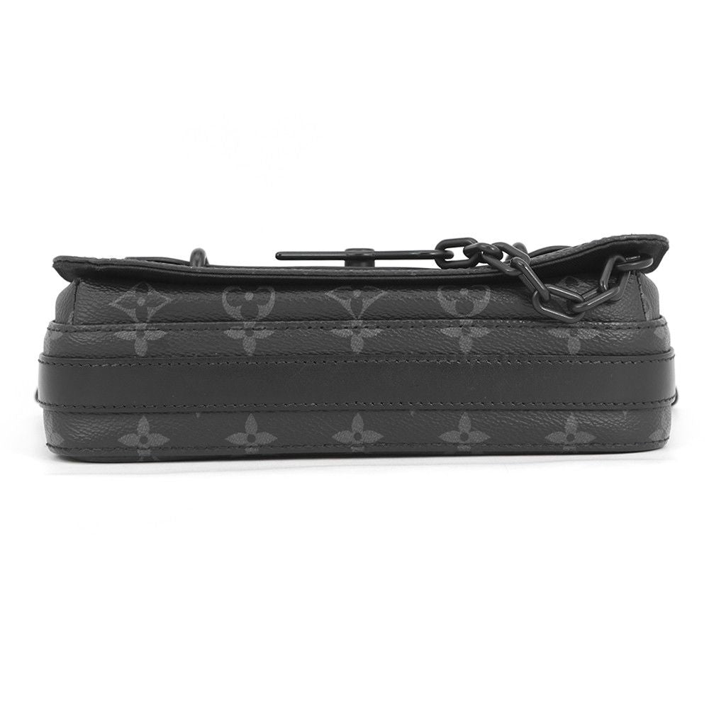Louis Vuitton Shoulder Bag Monogram Eclipse Steamer Messenger Black — view 3
