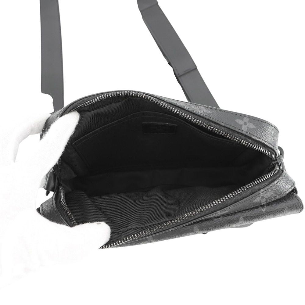 Louis Vuitton Shoulder Bag Monogram Eclipse Steamer Messenger Black — view 6