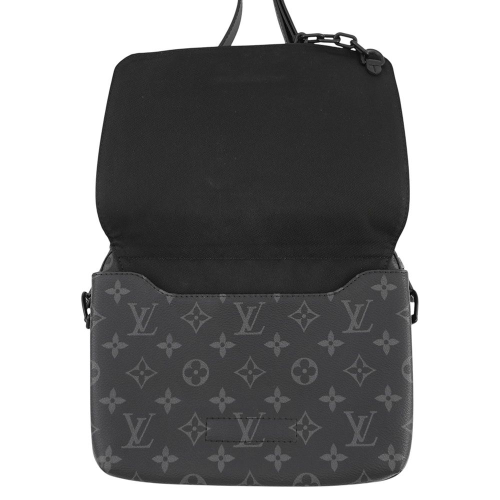 Louis Vuitton Shoulder Bag Monogram Eclipse Steamer Messenger Black — view 5