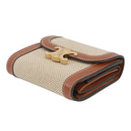 Celine Trifold Wallet Triomphe Compact Calf Leather Canvas — view 2