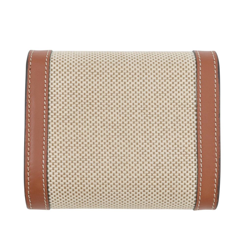 Celine Trifold Wallet Triomphe Compact Calf Leather Canvas — view 3