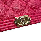 Chanel Chain Wallet Boy CC Logo Caviar Leather Shoulder — view 7
