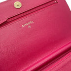Chanel Chain Wallet Boy CC Logo Caviar Leather Shoulder — view 8