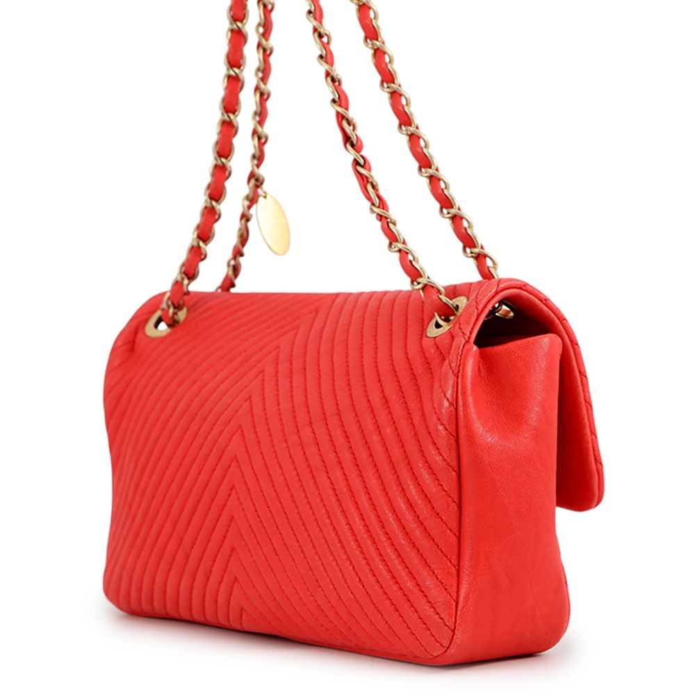 Chanel Chain Shoulder Bag Blanc Stitch CC Logo Leather — view 2