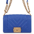 Chanel Chain Shoulder Bag Boy Small Quilted CC Logo