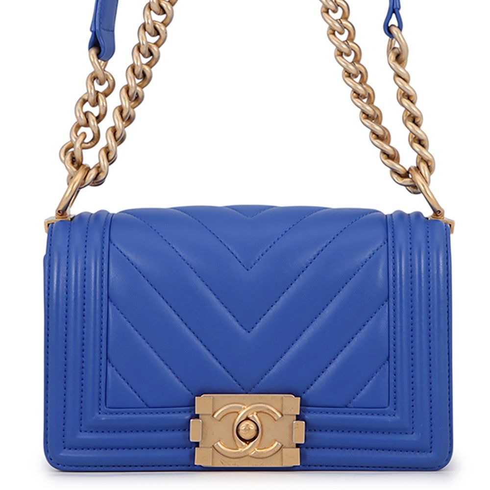 Chanel Chain Shoulder Bag Boy Small Quilted CC Logo