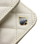 Chanel Chain Wallet Cruise Line Quilted CC Logo Caviar Leather White Shoulder — view 9