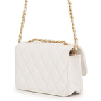 Chanel Chain Wallet Cruise Line Quilted CC Logo Caviar Leather White Shoulder — view 2