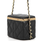 Chanel Chain Shoulder Bag CC Logo Quilted Vanity Lambskin Black — view 2