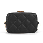 Chanel Chain Shoulder Bag CC Logo Quilted Vanity Lambskin Black — view 3