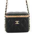Chanel Chain Shoulder Bag CC Logo Quilted Vanity Lambskin Black