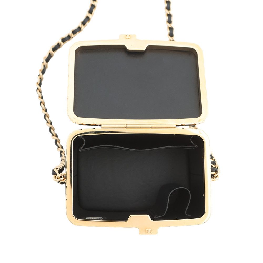 Chanel Chain Shoulder Bag CC Logo Quilted Vanity Lambskin Black — view 5