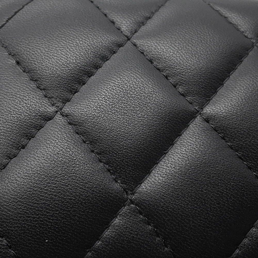 Chanel Chain Shoulder Bag CC Logo Quilted Vanity Lambskin Black — view 8