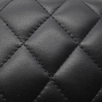 Chanel Chain Shoulder Bag CC Logo Quilted Vanity Lambskin Black — view 8