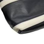 Chanel 22 Mini CC Logo Shiny Calfskin 2-Way Shoulder Bag Black White — view 9