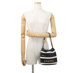 Chanel 22 Mini CC Logo Shiny Calfskin 2-Way Shoulder Bag Black White — view 5