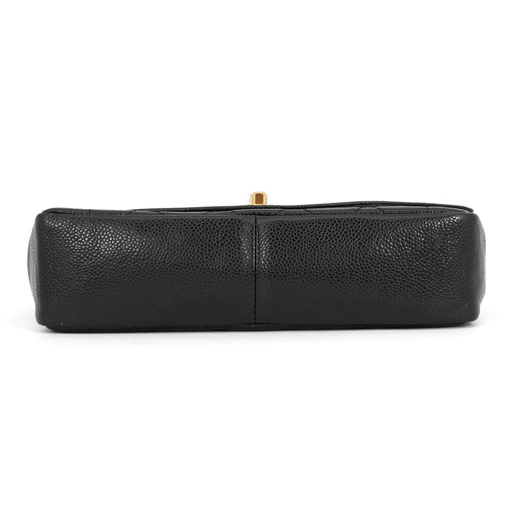 Chanel Chain Shoulder Bag Quilted 25 CC Logo Diana Caviar Leather Black — view 3
